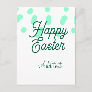 Postal Festiva Happy Easter green eggs pastel name date simple