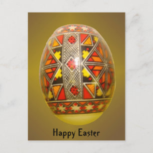Postal Festiva Happy Easter Hand-Painted Romanian Egg 5