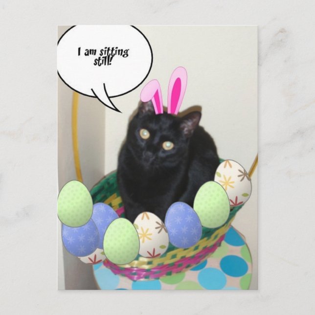 Postal Festiva Happy Easter Kitty (Anverso)