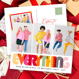 Postal Festiva Happy Everything Colorful Typography Moderno Photo