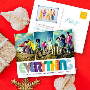 Postal Festiva Happy Everything Colorful Typography Moderno Photo