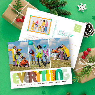 Postal Festiva Happy Everything Colorful Typography Moderno Photo