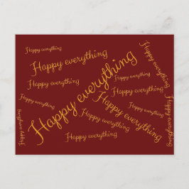Postal Festiva Happy Everything - Elegante Schrift Grußkarte