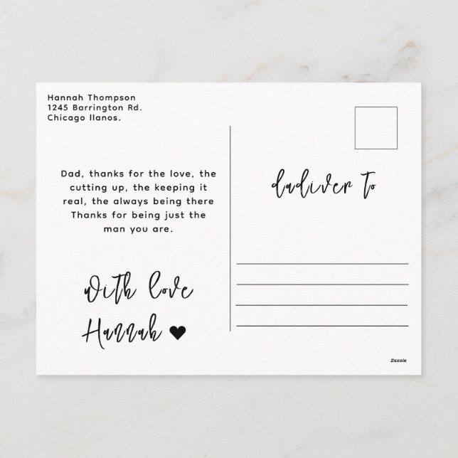 Postal Festiva Happy Father’s Day Photo | Custom Dad Ever (Reverso)