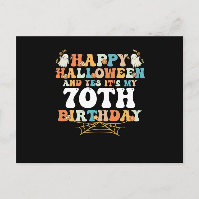 Postal Festiva Happy Halloween And Yes Its My 70th Birthday (Anverso)