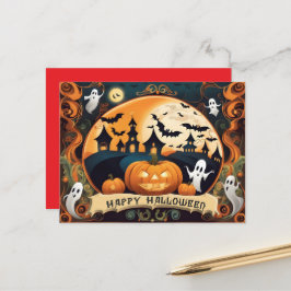Postal Festiva Happy Halloween card