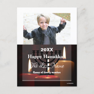 Postal Festiva Happy Hanukkah Candle Photo Postcard - HAMbWG