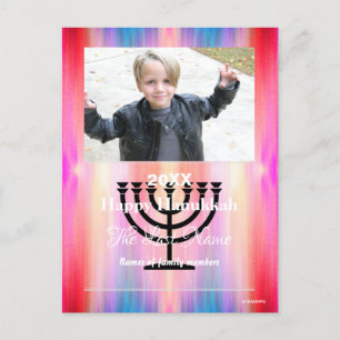 Postal Festiva Happy Hanukkah Candle Photo Postcard - HAMbWG