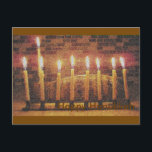 Postal Festiva Happy Hanukkah Menorah Post Card<br><div class="desc">¿No pueden visitarlos así? Envíenles esta preciosa tarjeta postal de Hanukkah.</div>