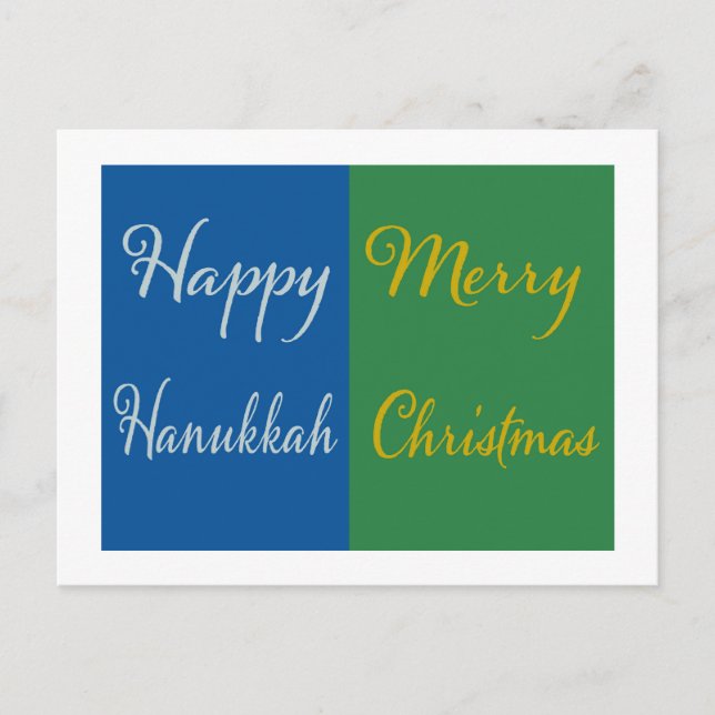 Postal Festiva Happy Hanukkah Merry Christmas Dual Holiday Card (Anverso)