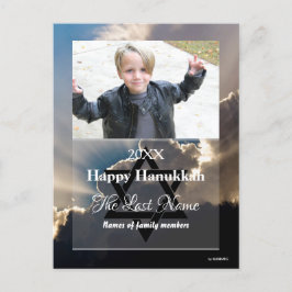 Postal Festiva Happy Hanukkah Photo Postcard Stripes - HAMbWG