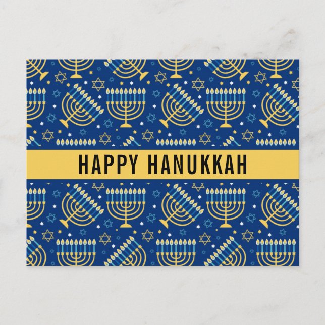 Postal Festiva Happy Hanukkah Star of David Cute Trendy (Anverso)