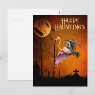 Postal Festiva Happy Hauntings Funny Halloween Greet
