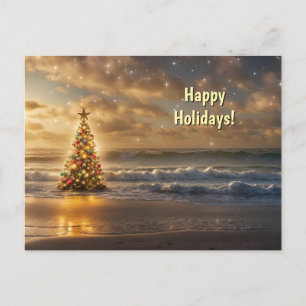 Postal Festiva Happy Holidays Beach Coastal Ocean