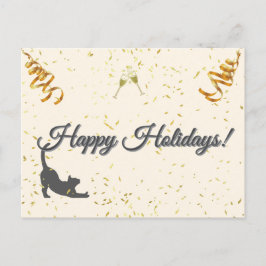 Postal Festiva Happy Holidays Cat Postcard