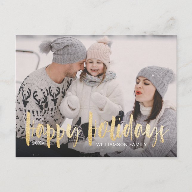 Postal Festiva Happy Holidays | Christmas Tree Family Photo (Anverso)