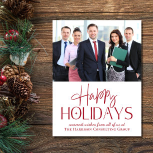 Postal Festiva Happy Holidays Photo Logo Corporate Christmas