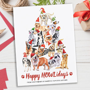 Postal Festiva Happy HOWLidays Dog Lover Christmas Tree Business