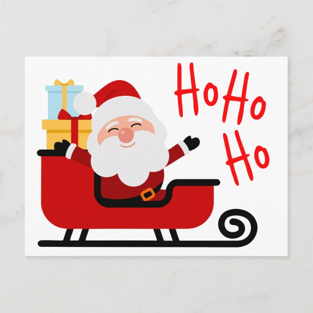 Postal Festiva Happy Laughing Santa Navidades Postcard (Anverso)