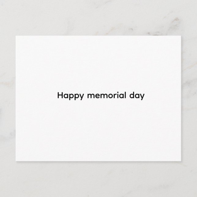 Postal Festiva Happy memorial day card (Anverso)