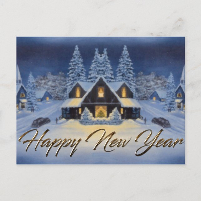 Postal Festiva Happy New Year Card (Anverso)