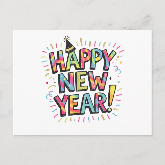 Postal Festiva Happy New Year Eve Party 2026 Family Matching Fire (Anverso)