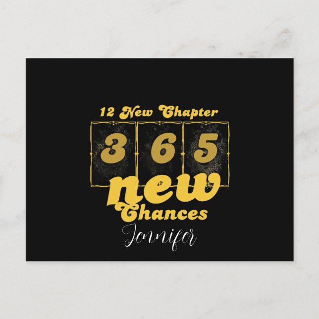 Postal Festiva Happy New Years 12 New Chapters 365 New Chances (Anverso)