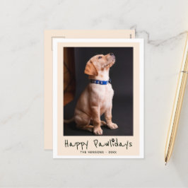 Postal Festiva Happy Pawlidays Funny Pun Mascota Photo