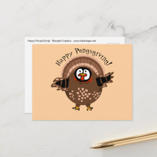 Postal Festiva Happy PengsGiving Turkey