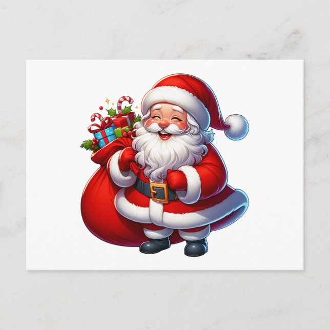 Postal Festiva Happy Santa Claus Christmas (Anverso)