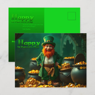Postal Festiva Happy St Patrick's Day Leprechaun HPostC01