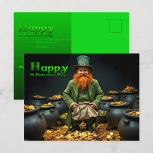Postal Festiva Happy St Patrick's Day Leprechaun HPostC02