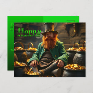 Postal Festiva Happy St Patrick's Day Leprechaun HPostC03