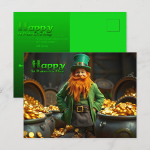 Postal Festiva Happy St Patrick's Day Leprechaun HPostC06