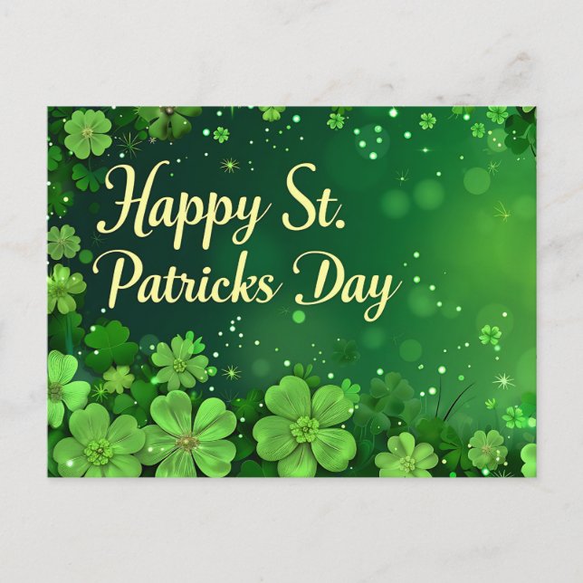 Postal Festiva Happy St. Patrick's Day Postcard (Anverso)