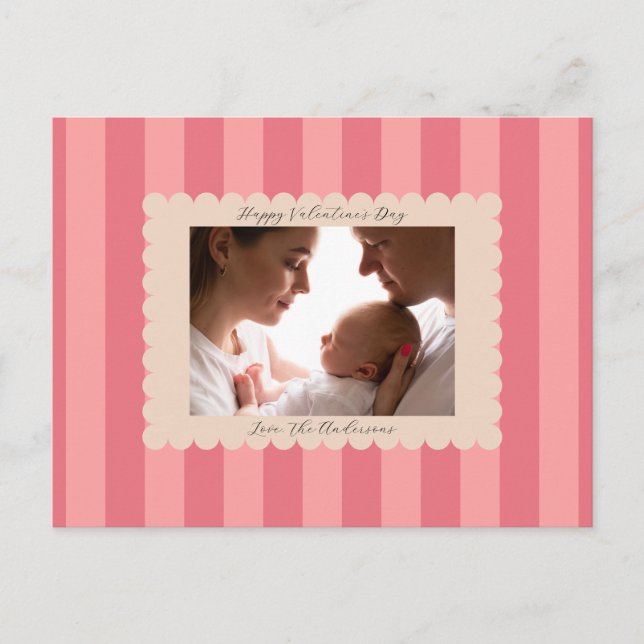 Postal Festiva Happy Valentine's Day Custom Photograph Modern (Anverso)