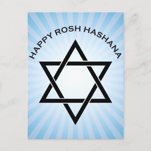 Postal Festiva hashanah del rosh (estrella del starburst de (Anverso)