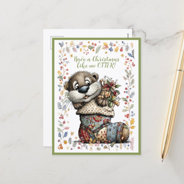 Postal Festiva Have A Christmas Like No OTTER! (Anverso/Reverso In Situ)