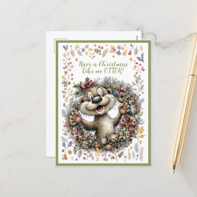 Postal Festiva Have A Christmas Like No OTTER! (Anverso/Reverso In Situ)