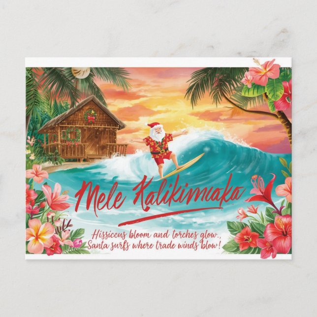 Postal Festiva Hawaii Christmas with Santa Claus  (Anverso)