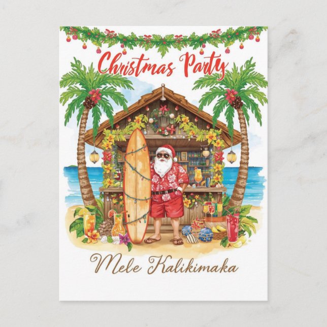 Postal Festiva Hawaii Christmas with Santa Claus  (Anverso)