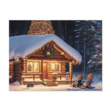 Hay nieve en nuestra cabaña de madera