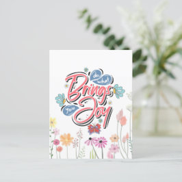 Postal Festiva Haz lo que te trae la cita de Joy Floral y Butterf