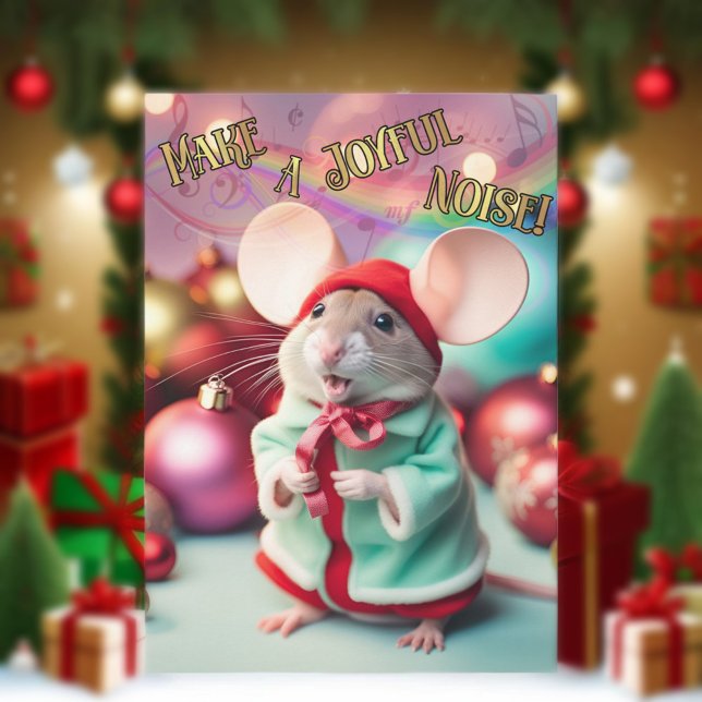Postal Festiva Haz Un Ruido Alegre Y Feliz Que El Ratón Cante Cri (Subido por el creador)