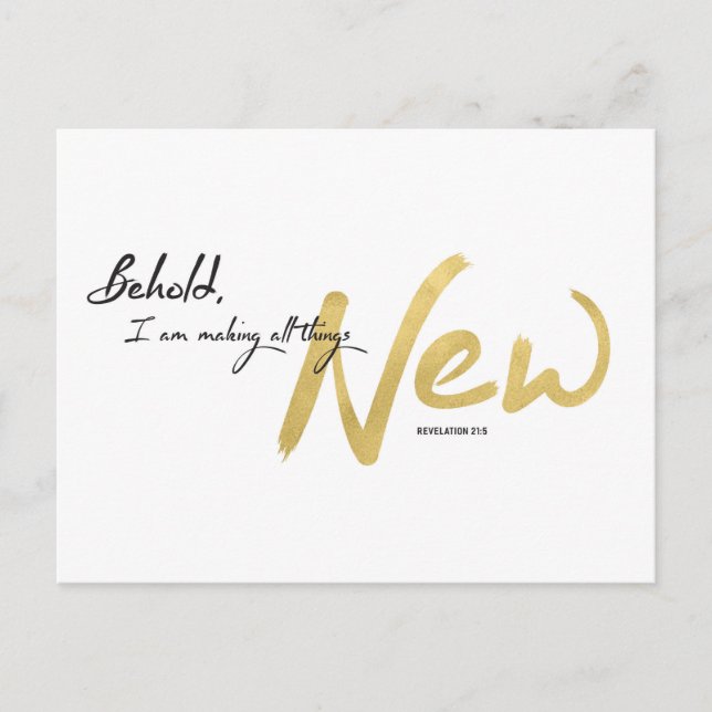 Postal Festiva He aquí que estoy haciendo todas las cosas nuevas (Anverso)