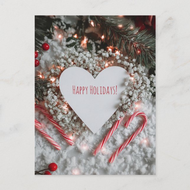 Postal Festiva Heart-shaped Christmas card  (Anverso)