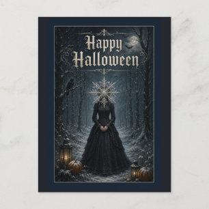 Postal Festiva Hechicera de Halloween de Medianoche Helada
