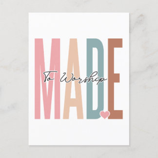 Postal Festiva Hecho para adorar, creer en Dios, confiar en Jesús