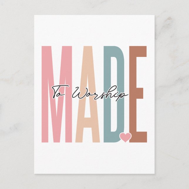 Postal Festiva Hecho para adorar, creer en Dios, confiar en Jesús (Anverso)