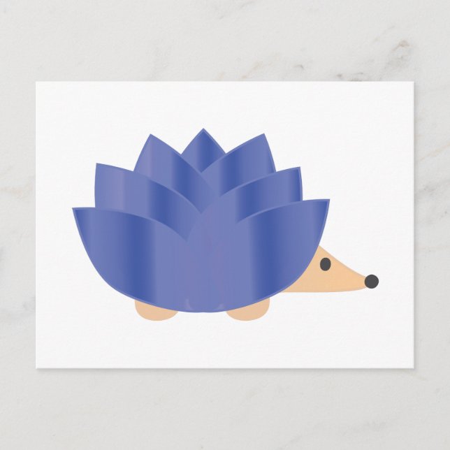 Postal Festiva Hedgehog de flores Lotus (Anverso)